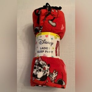 DISNEY MICKEY & MINNIE MOUSE Valentine's Day Sleep Pants Drawstring - LARGE